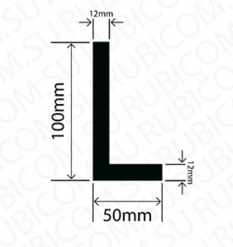 профиль резиновый rbap50x100w