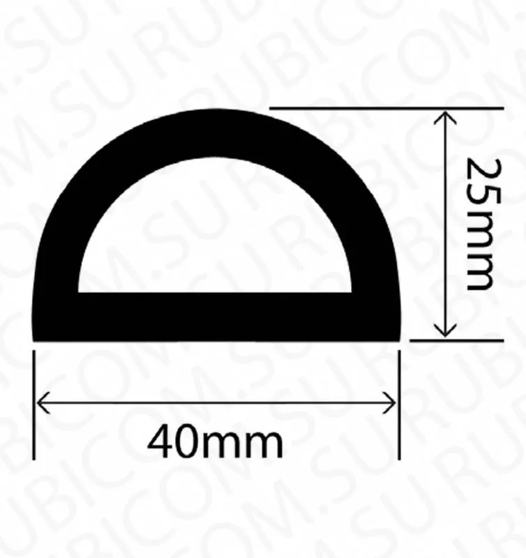 профиль резиновый rchd40x25w